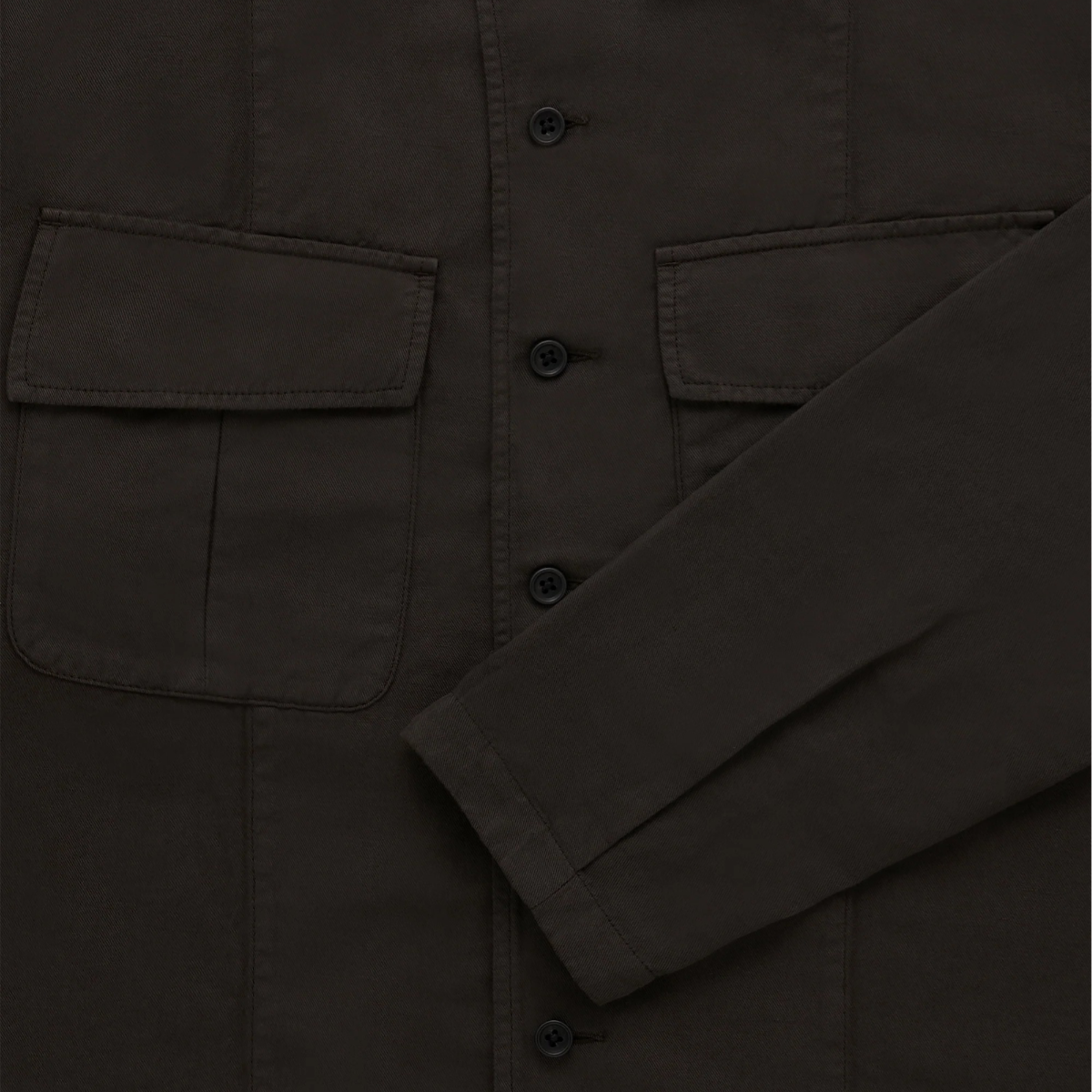 KNICKERBOCKER JUNGLE COTTON & LINEN OVERSHIRT - DARK BROWN