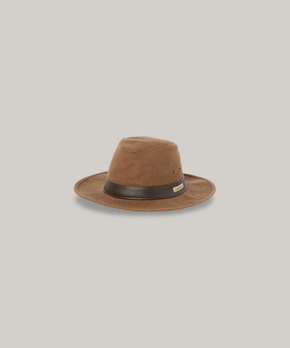 SNOW PEAK TRAD LABEL OILED CLASSIC HAT - DARK BROWN