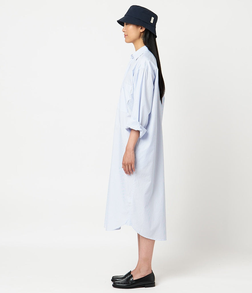 MERZ B SCHWANEN SHIRT DRESS - WHITE/ BLUE