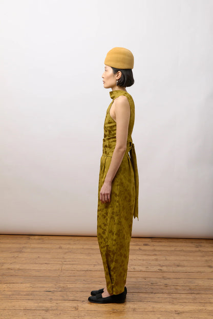 CAWLEY FLORAL JACQUARD EDITH TOP - GOLDEN OCHRE