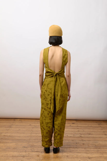 CAWLEY FLORAL JACQUARD EDITH TOP - GOLDEN OCHRE
