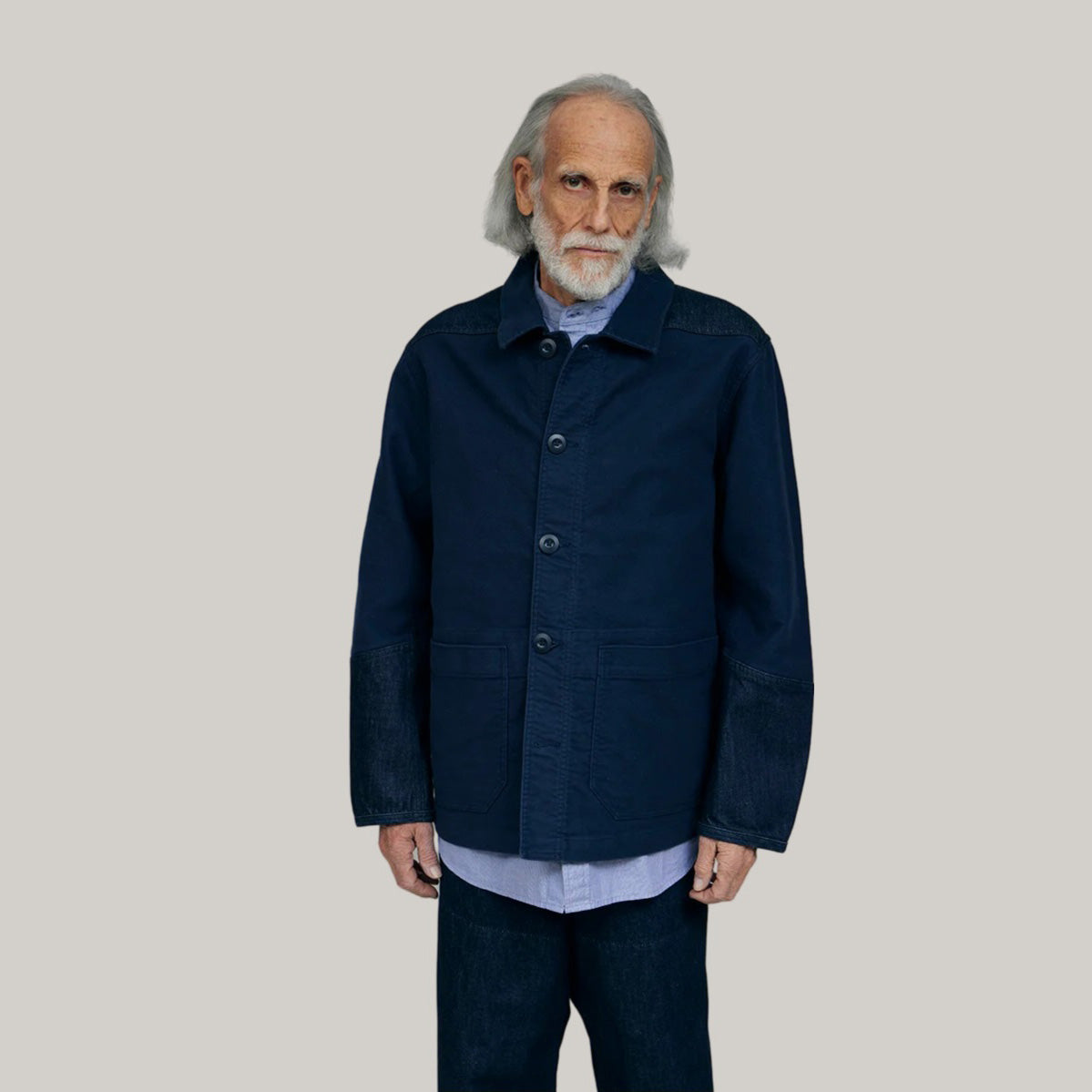 NIGEL CABOURN OW01-1 ENGINEER MOLESKIN JACKET - DARK NAVY