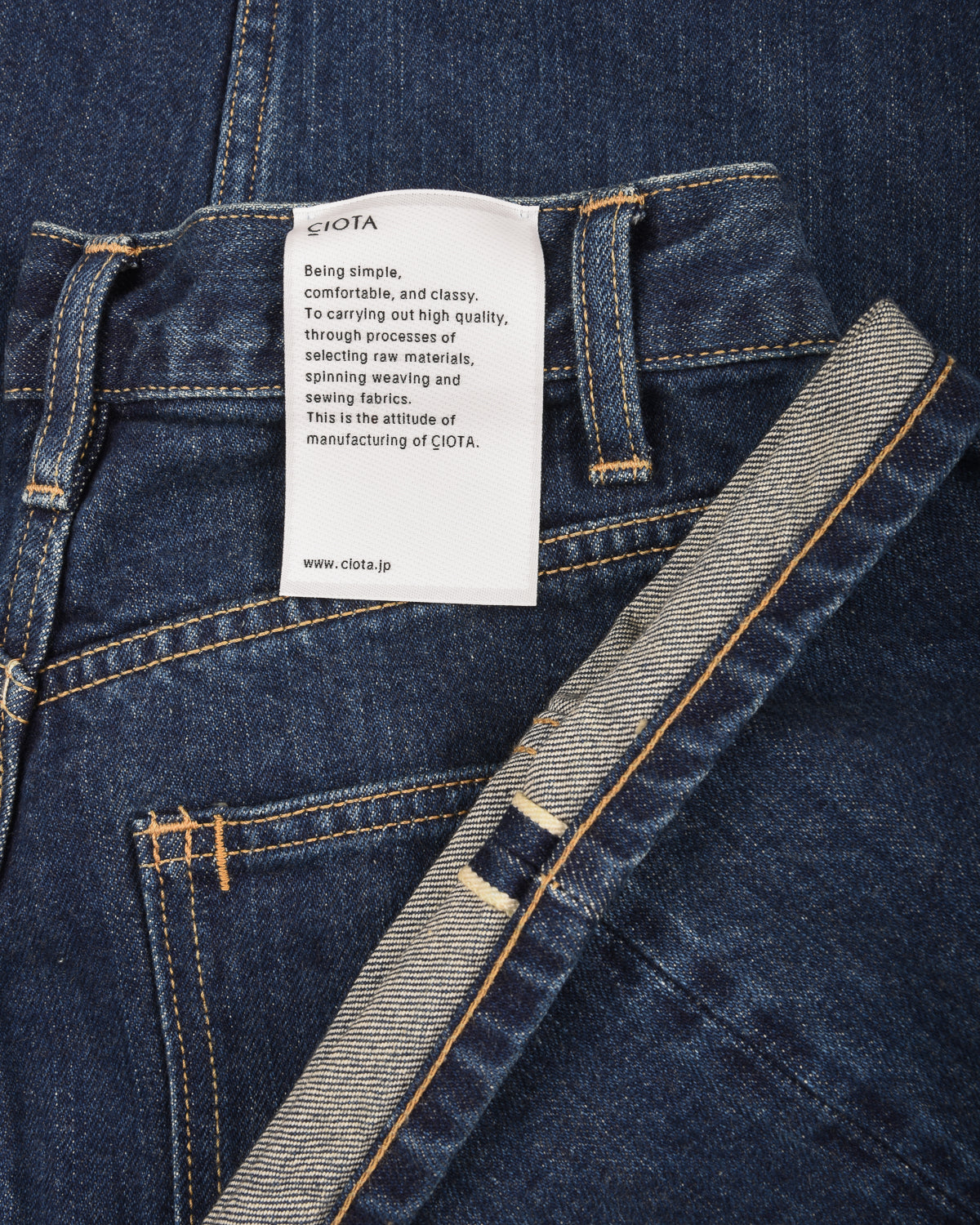 CIOTA WIDE BAGGY 5 POCKET PANTS - DEEP BLUE