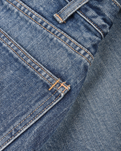 CIOTA WIDE BAGGY 5 POCKET PANTS - MEDIUM BLUE