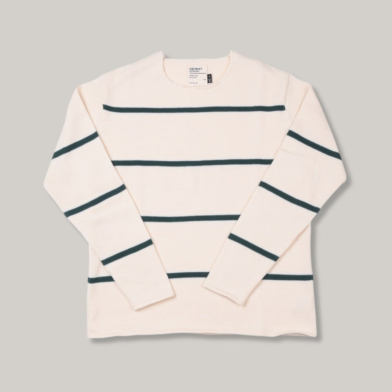 HEIMAT HARBOUR SAILOR STRIPE SWEATER - FIR GREEN/ SEASHELL