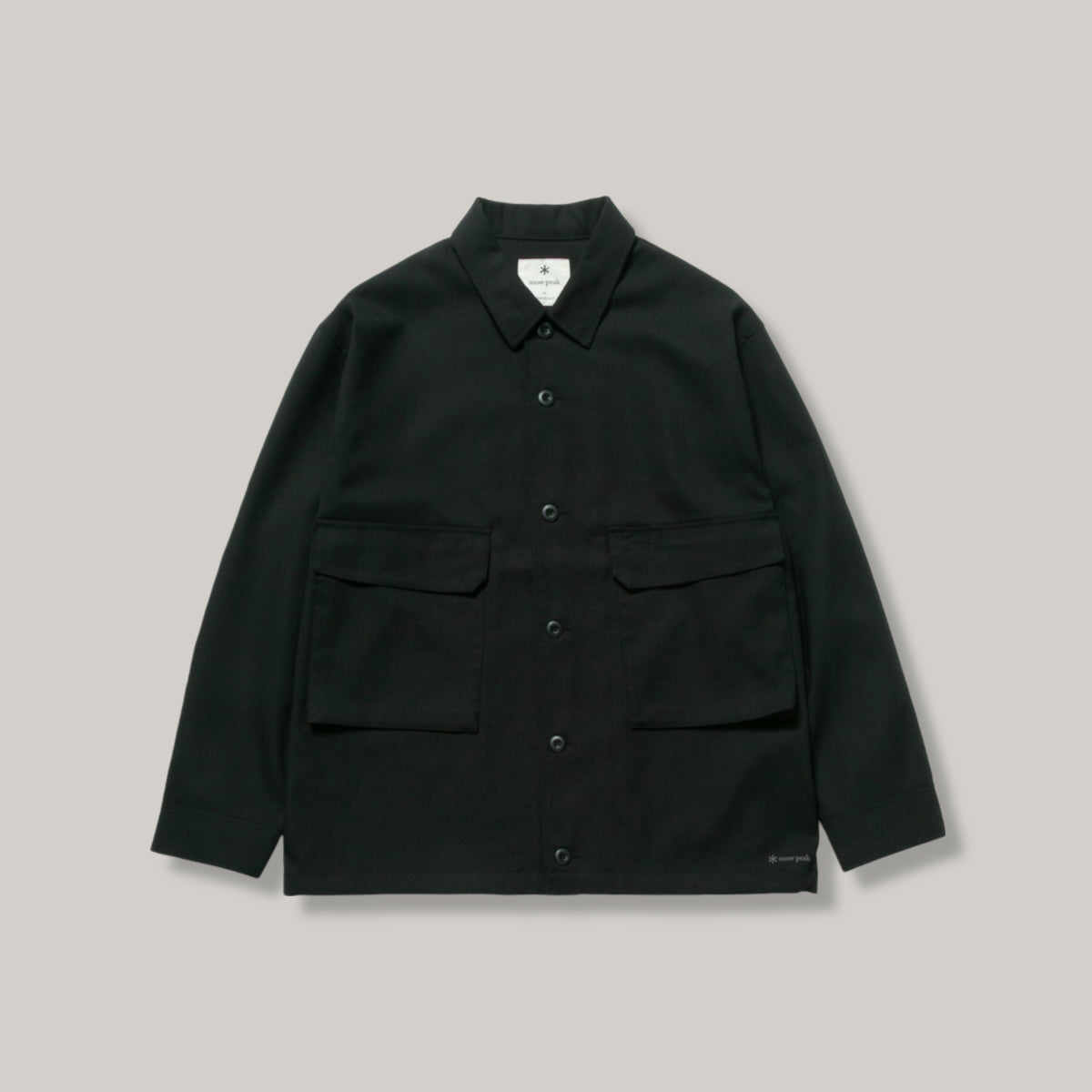 SNOW PEAK HYBRID WOOL SHIRT - BLACK