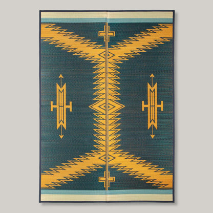 BASSHU IGUSA WOVEN RUG -  NAVY BLUE