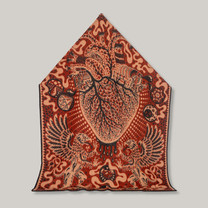 INDIGOFERA x IRON HEART WOOL BLANKET - BLACK/ RED/ BEIGE