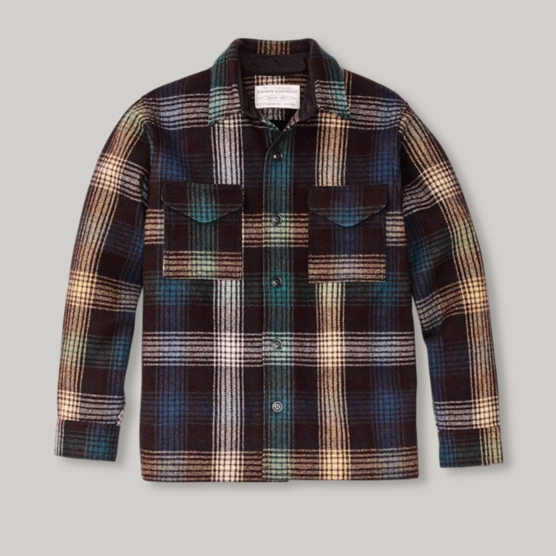 FILSON MACKINAW WOOL JAC-SHIRT - BLACK/ COFFEE MULTI