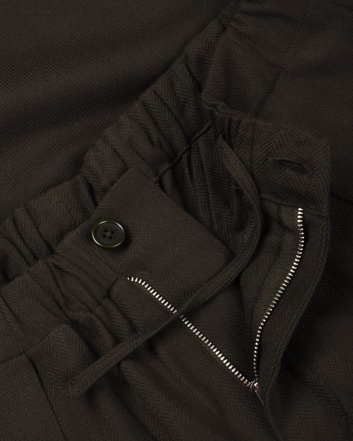 KARDO TAKA HERRINGBONE TROUSER - DARK GREEN