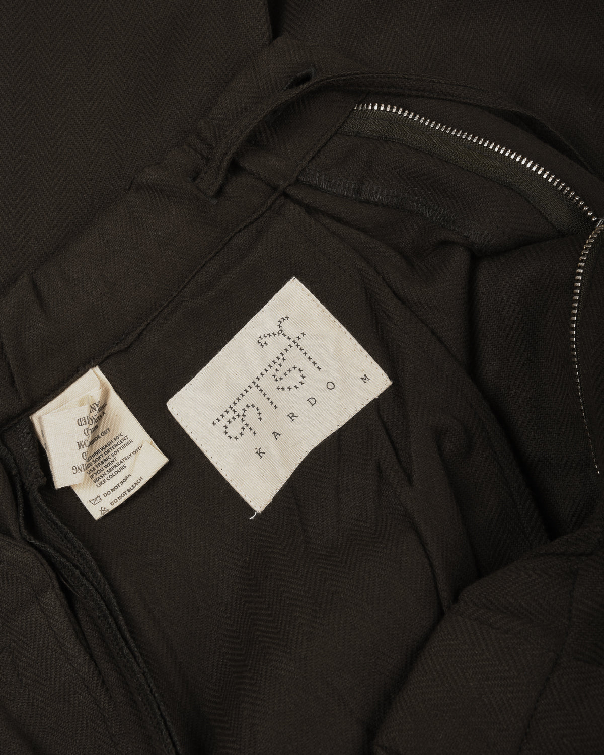 KARDO TAKA HERRINGBONE TROUSER - DARK GREEN