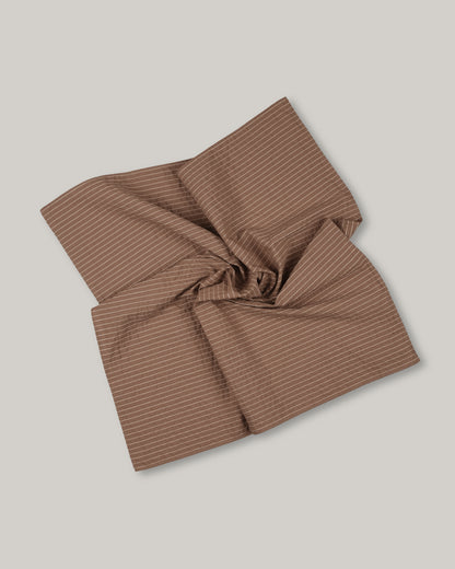 TS(S) SEERSUCKER STRIPE COTTON BANDANA SCARF - BROWN