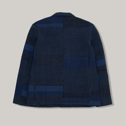 11.11 HAND WOVEN PATCHWORK JACKET - INDIGO