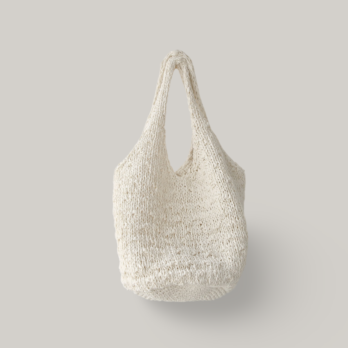 NOTHING WRITTEN HANDMADE KNITTED BAG - IVORY