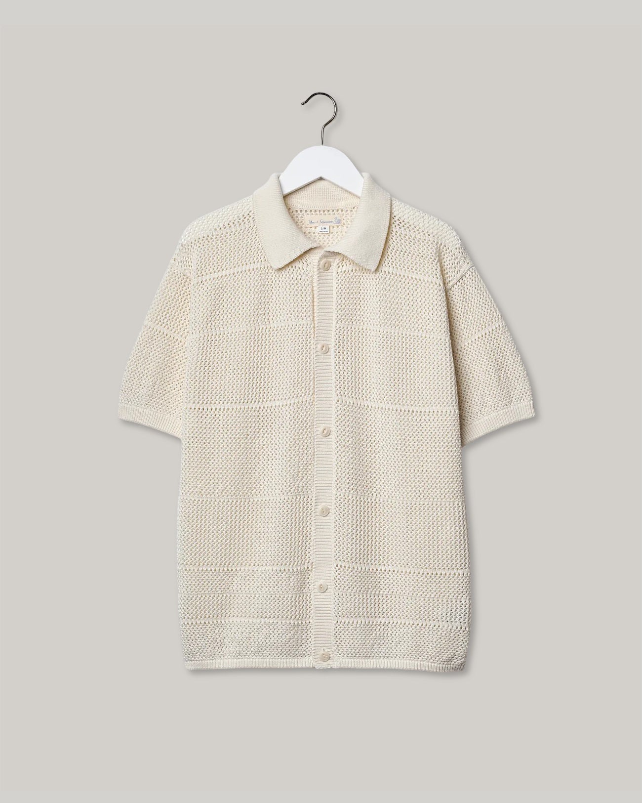 MERZ B. SCHWANEN CROCHET KNIT SHIRT - NATURE
