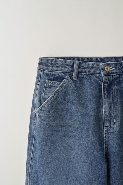 NOTHING WRITTEN LABO STRAIGHT COTTON DENIM - BLUE