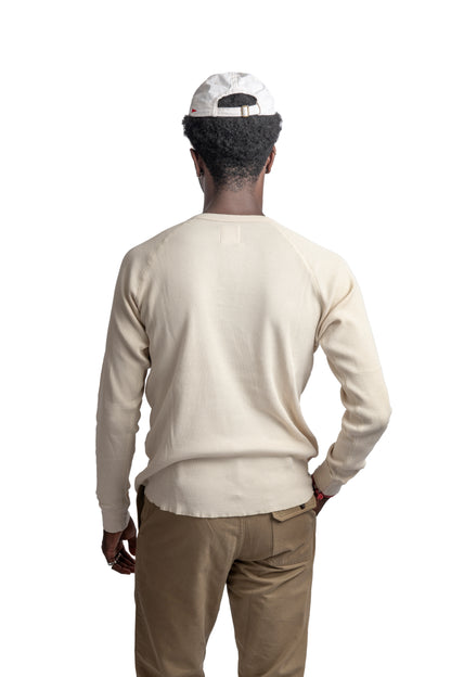 HEIMAT HENLEY WAFFLE TOP - SEASHELL