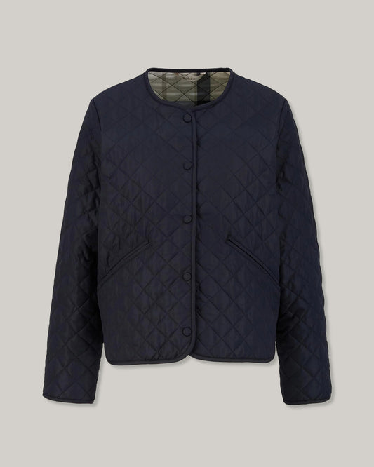 BARBOUR CASHEL COLLARLESS QUILTED JACKET - DARK NAVY
