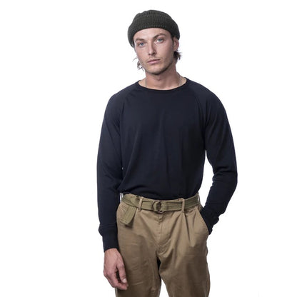 HEIMAT MERINO RAGLAN LONG SLEEVE TEE - SCHWARZ