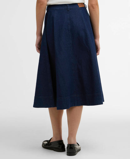 BARBOUR MAIA DENIM MIDI SKIRT - RINSE WASH