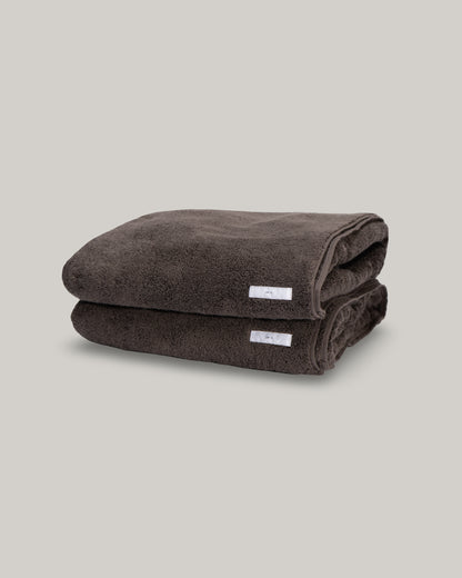 LW - C x IMABARI BATH TOWELS - BLACK MUSHROOM