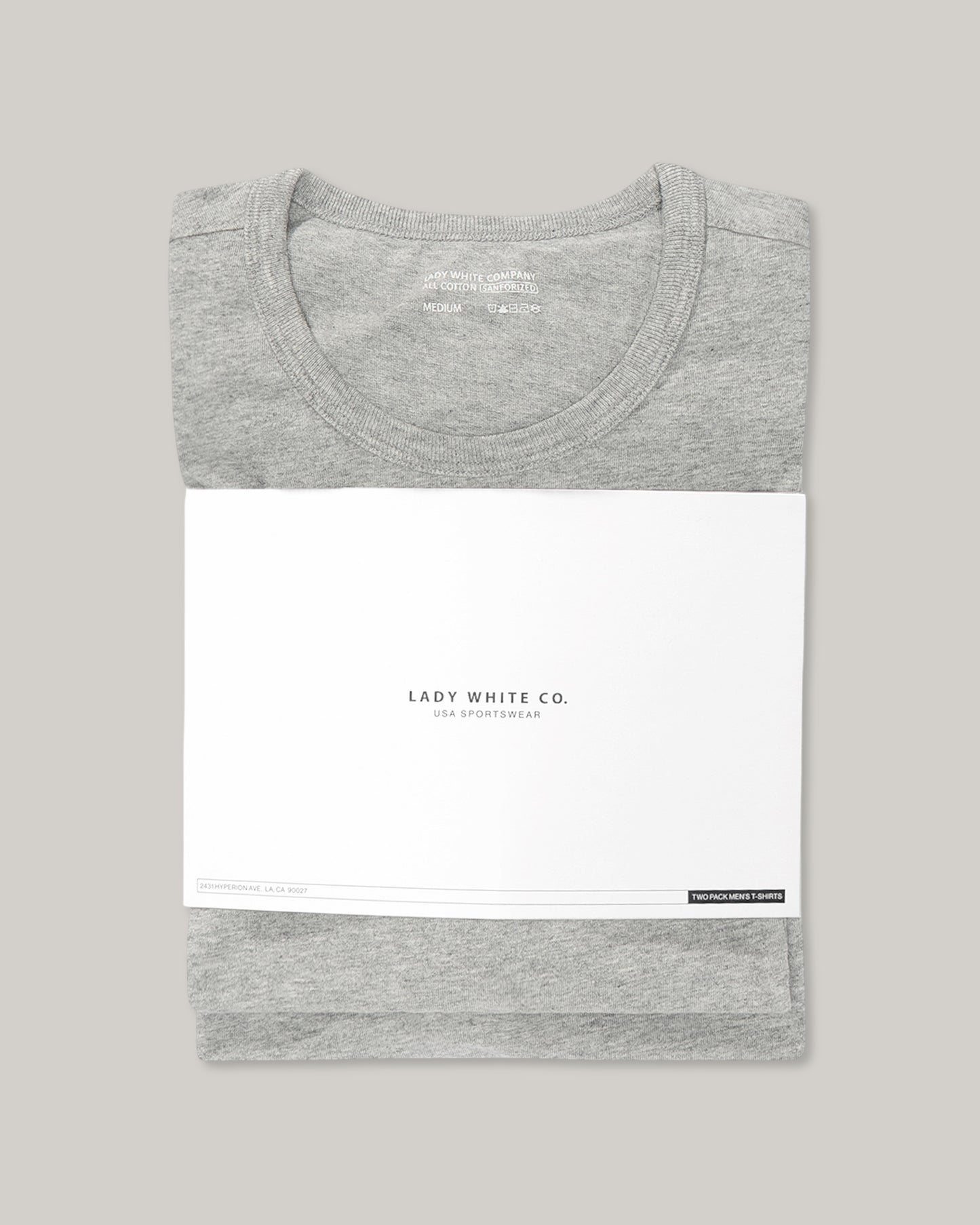 LADY WHITE CO. TEE 2 PACK - HEATHER GREY