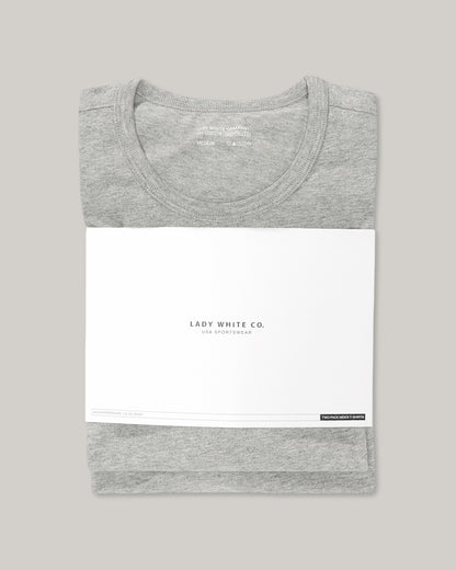 LADY WHITE CO. TEE 2 PACK - HEATHER GREY