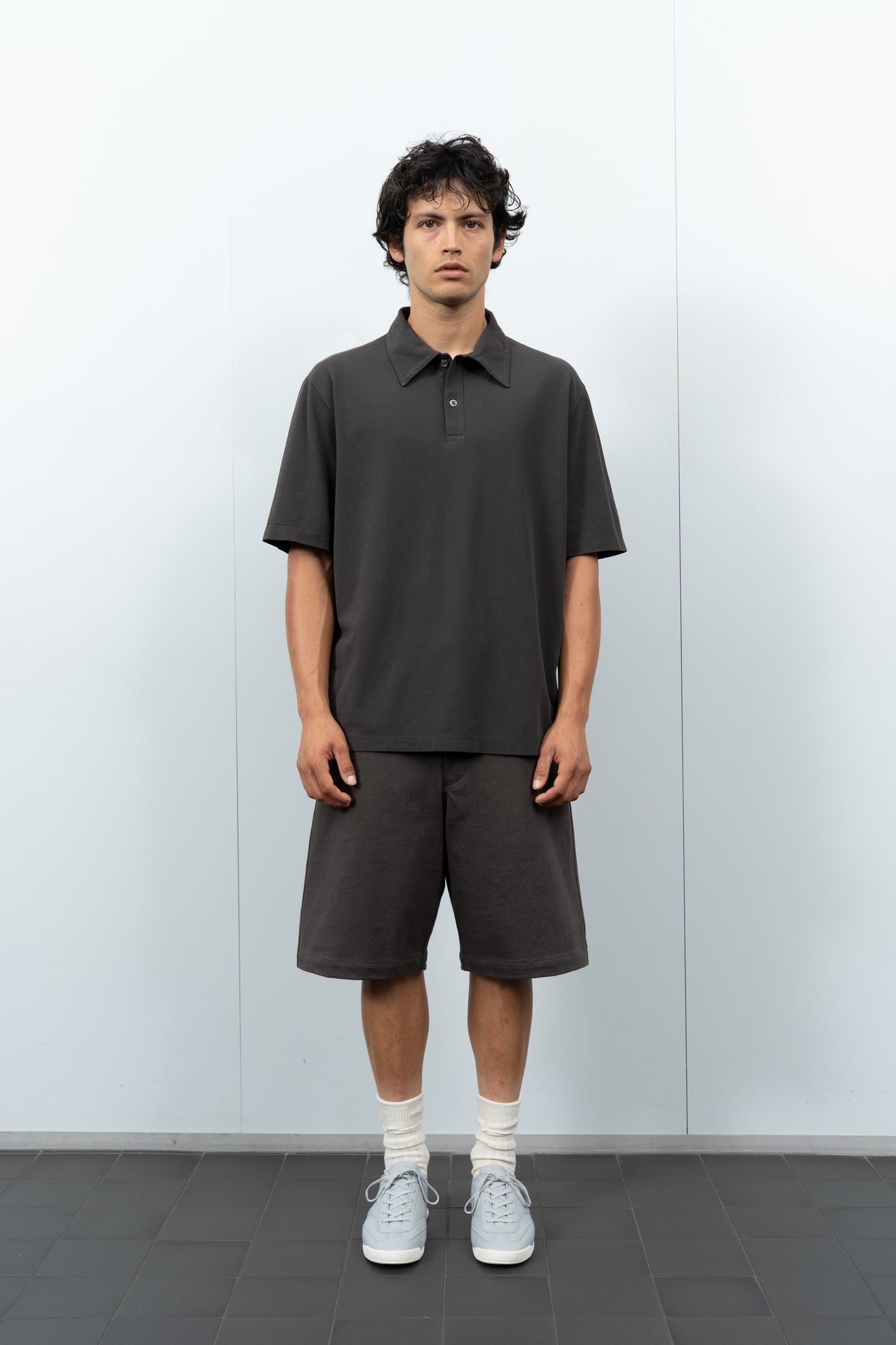 LADY WHITE CO. TWO BUTTON SS PIQUE POLO - BLACK PINE