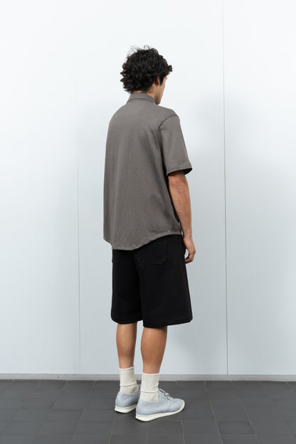 LADY WHITE CO. SS JERSEY BUTTON DOWN - GREY OLIVE