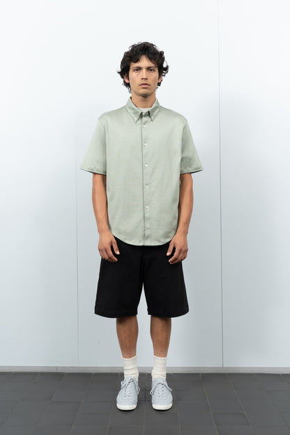LADY WHITE CO. SS JERSEY BUTTON DOWN - PISTACHIO