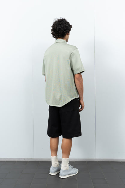 LADY WHITE CO. SS JERSEY BUTTON DOWN - PISTACHIO