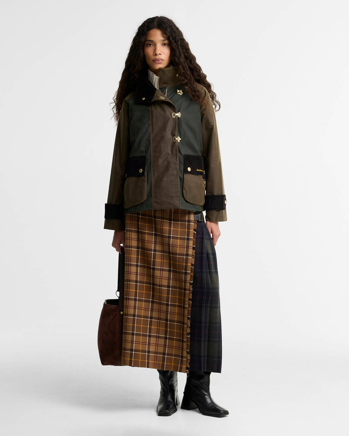 BARBOUR HAZLEWOOD WAXED JACKET - BEECH/ FERN/ MXED TARTAN