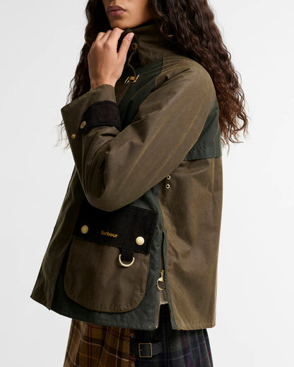 BARBOUR HAZLEWOOD WAXED JACKET - BEECH/ FERN/ MXED TARTAN