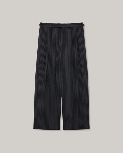 MARKA TWO TUCK BAGGY TROUSERS - GRAY STRIPE