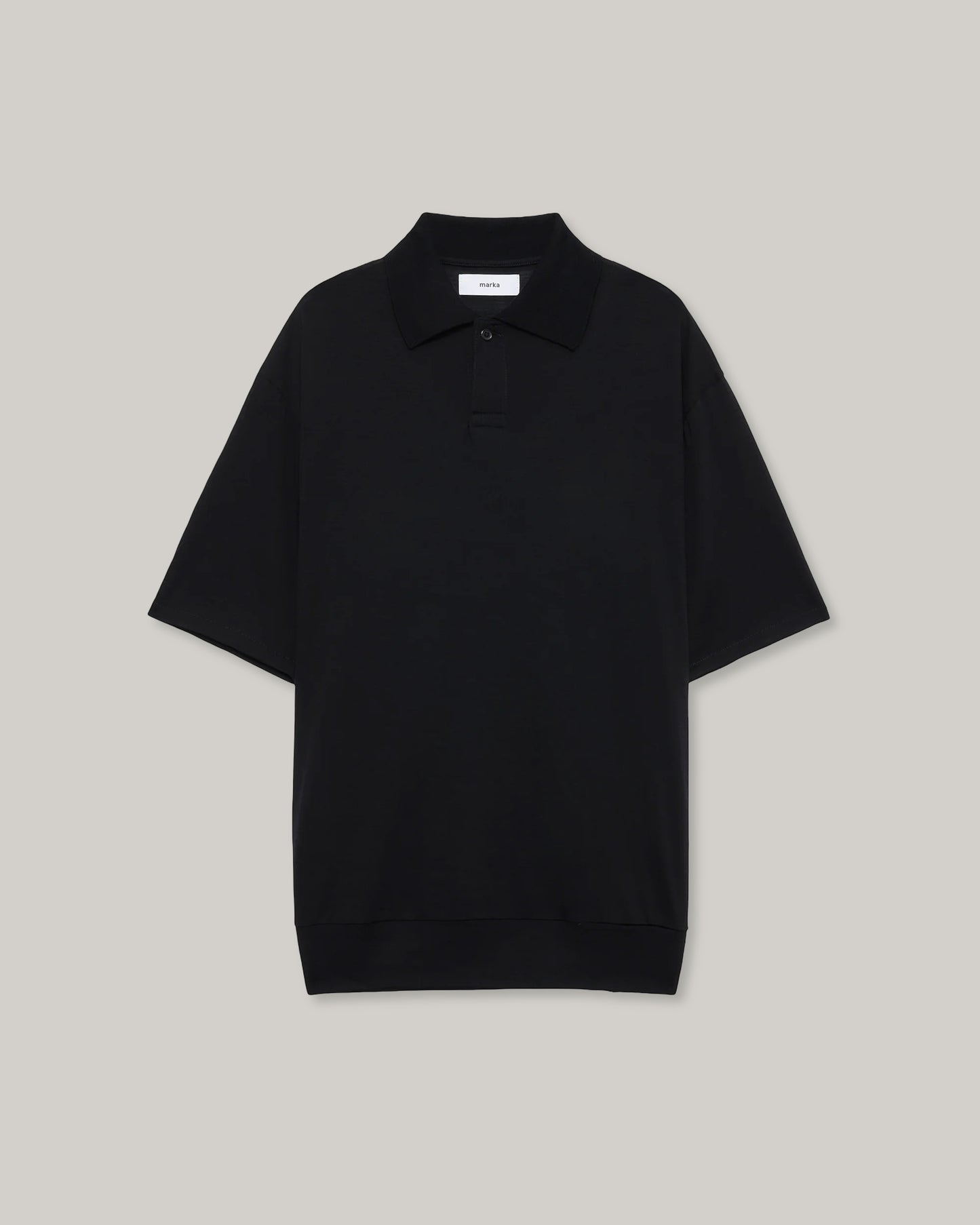 MARKA ONE BUTTON POLO S/S TEE - BLACK