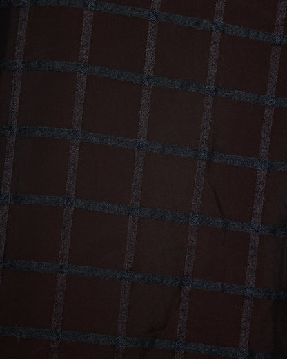 MARKA OPEN COLLAR SS SHIRT - BROWN CHECK