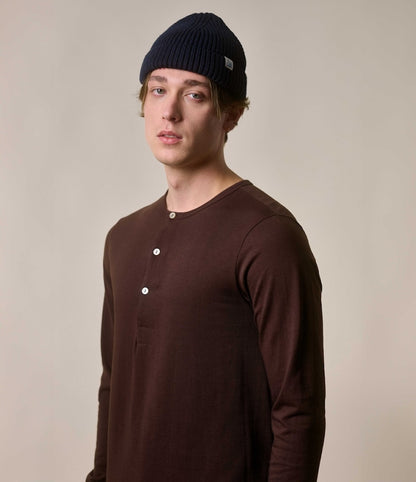 MERZ B SCHWANEN HENLEY SHIRT 206 - COFFEE