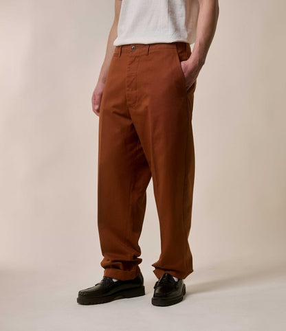 MERZ B SCHWANEN CHINO 01 TROUSER - CHESTNUT