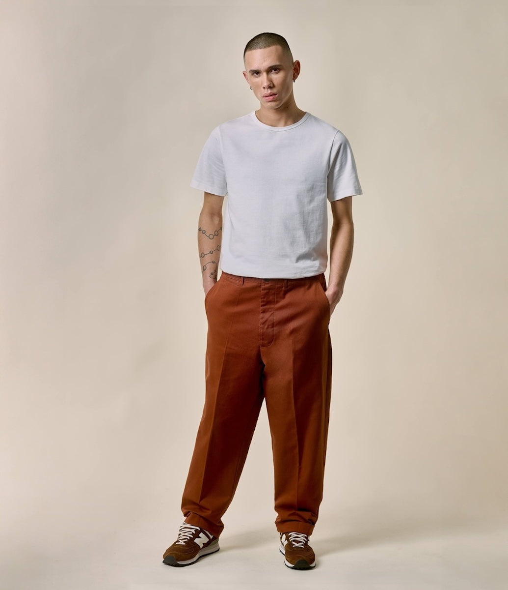 MERZ B SCHWANEN CHINO 01 TROUSER - CHESTNUT