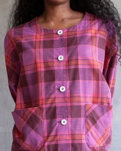 W'MENSWEAR MOHOM SHIRT - MAGENTA MADRAS