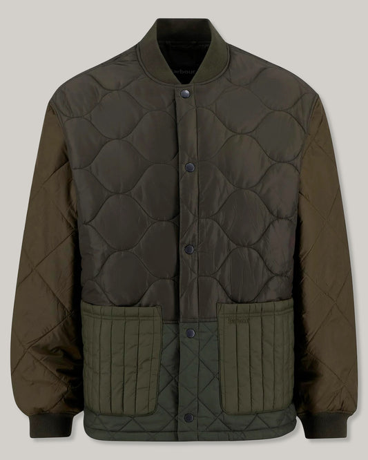 BARBOUR CORDING QUILTED JACKET - ARMY GREEN