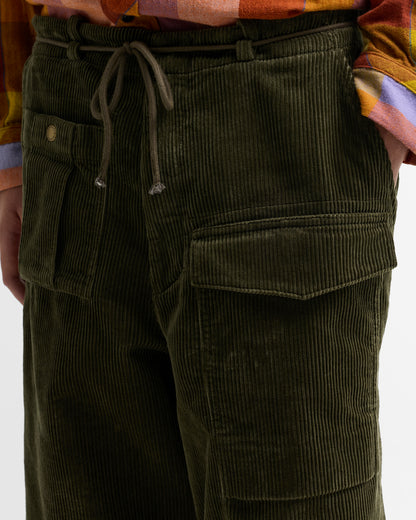 BARBOUR x NORBIT OVERSIZED CORD TROUSERS - OLIVE