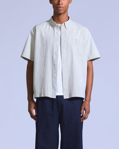 LEVI'S BLUE TAB SS BOXY SHIRT - STRIPE N & A GREY