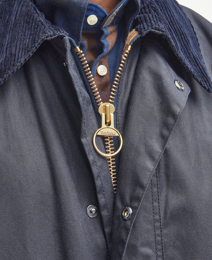 BARBOUR BORDER WAX JACKET - NAVY