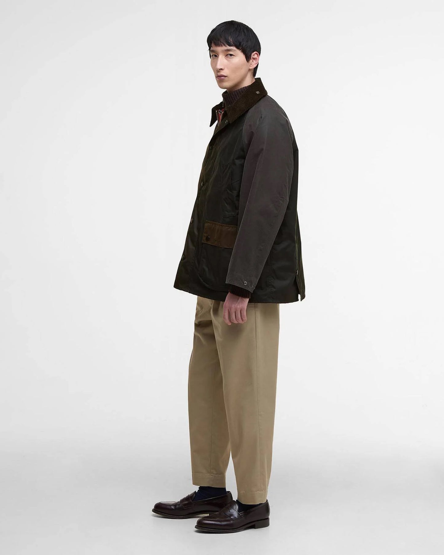 BARBOUR PATCHWORK BEDALE OS WAX JACKET - SAGE MULTI