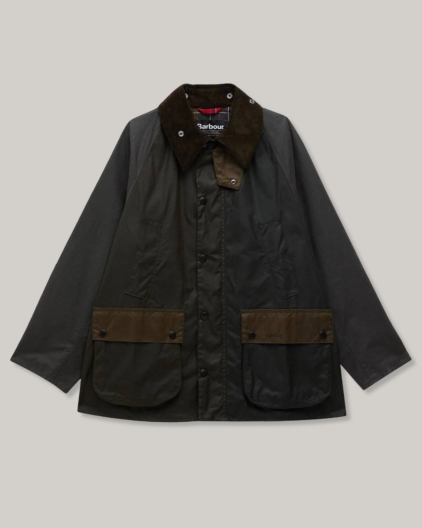 BARBOUR PATCHWORK BEDALE OS WAX JACKET - SAGE MULTI