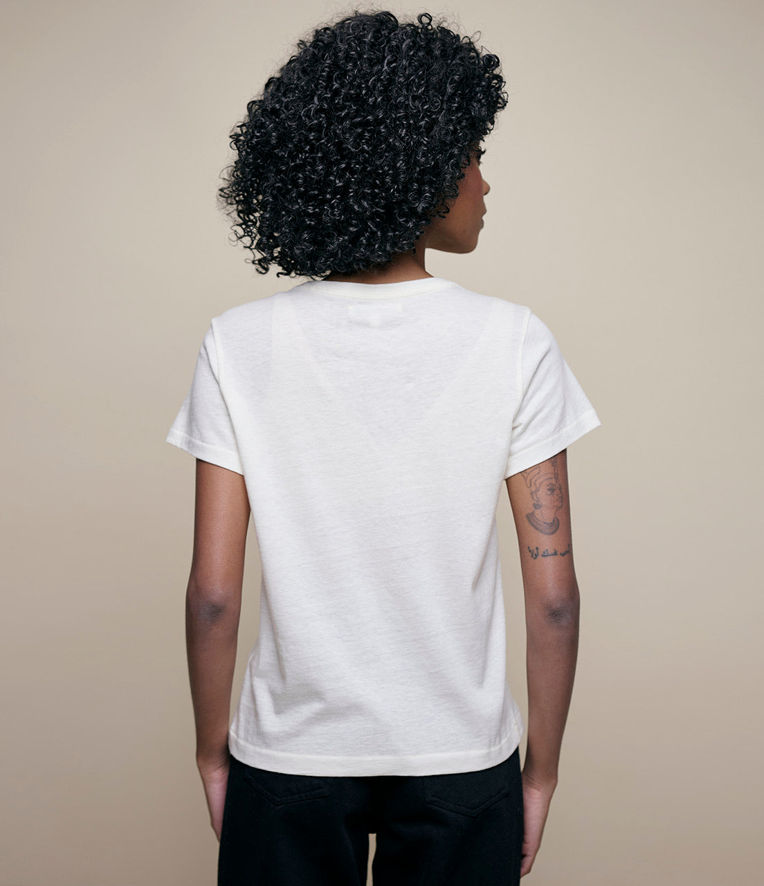 MERZ B. SCHWANEN COTTON - CASHMERE WOMEN'S T-SHIRT - NATURAL