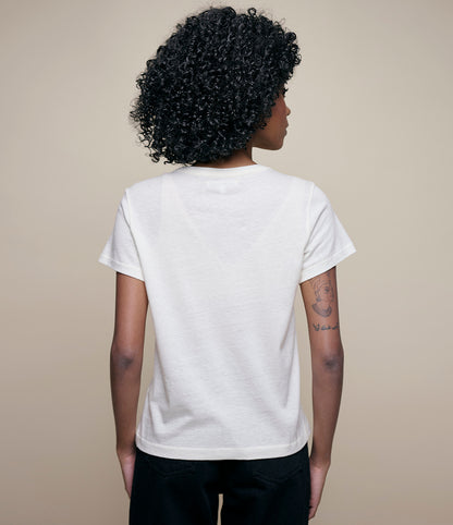 MERZ B. SCHWANEN COTTON - CASHMERE WOMEN'S T-SHIRT - NATURAL