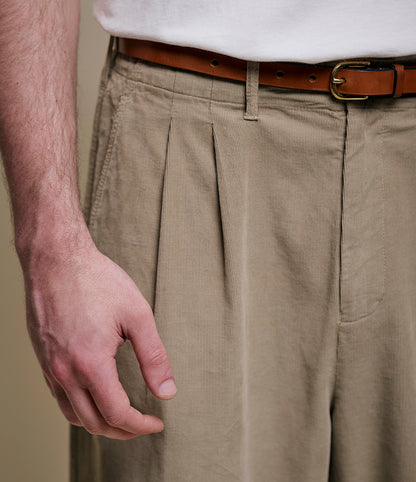 MERZ B. SCHWANEN UNISEX COTTON CORDUROY PANTS - DUSTED KHAKI