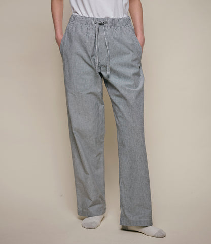 MERZ B. SCHWANEN COTTON PYJAMA PANTS - DEEP BLACK/ NATURE